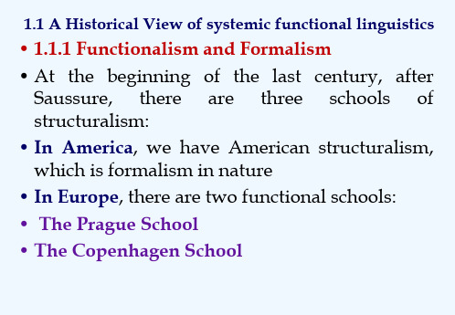 功能语言学课件verview of Systemic Functional Linguistics