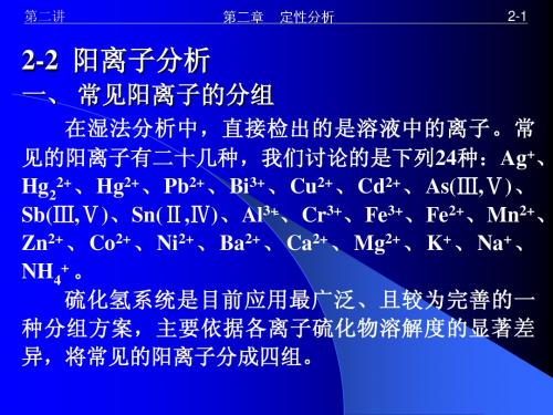 阳离子定性分析