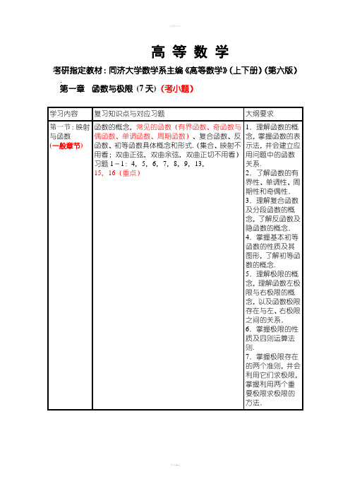 考研数学一、二、三大纲详解(教材分析)