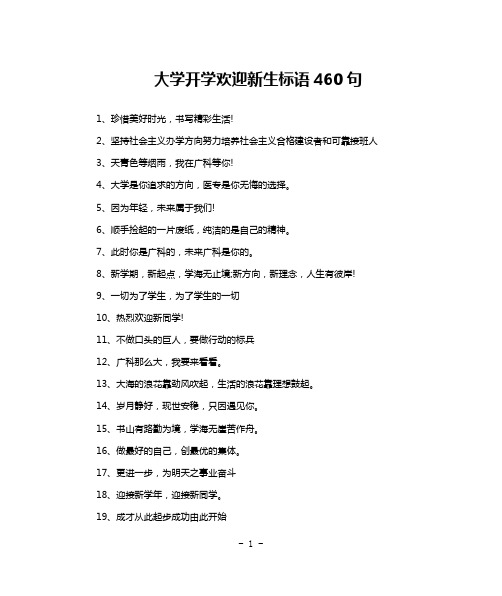 大学开学欢迎新生标语460句