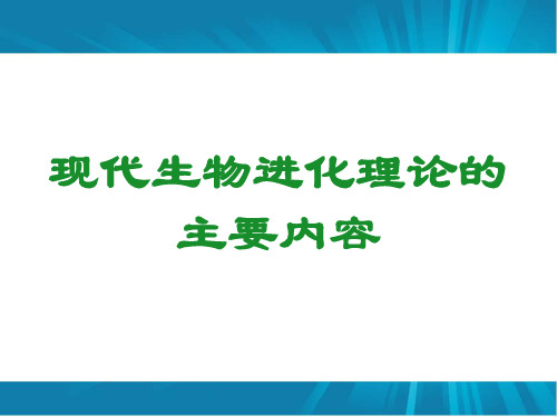 高中生物人教课标版必修2现代生物进化理论的主要内容 最新公开课优秀PPT