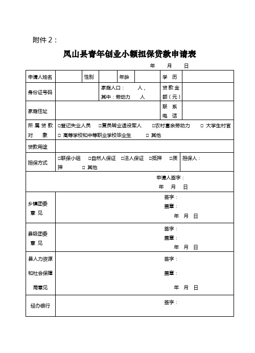 创业小额担保贷款