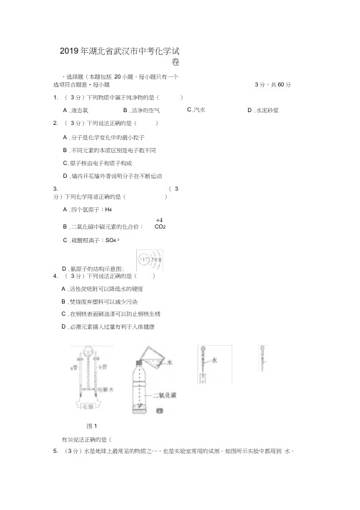 2019年湖北省武汉市中考化学试卷[真题卷]