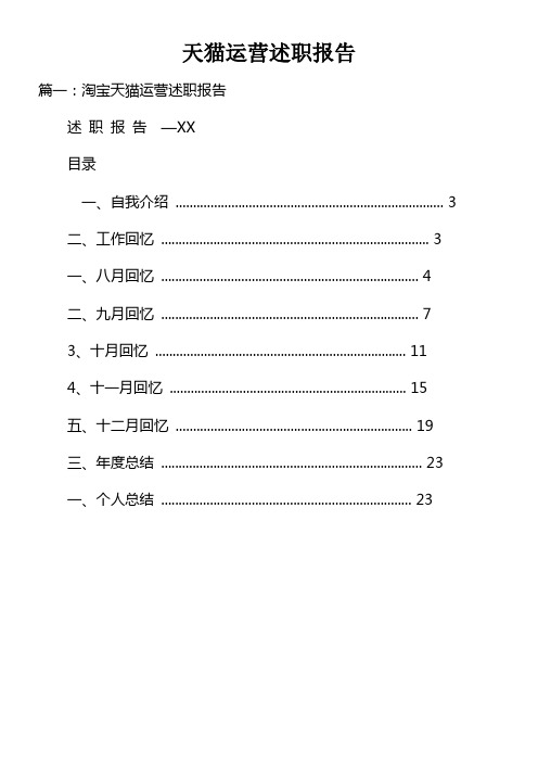 天猫运营述职报告