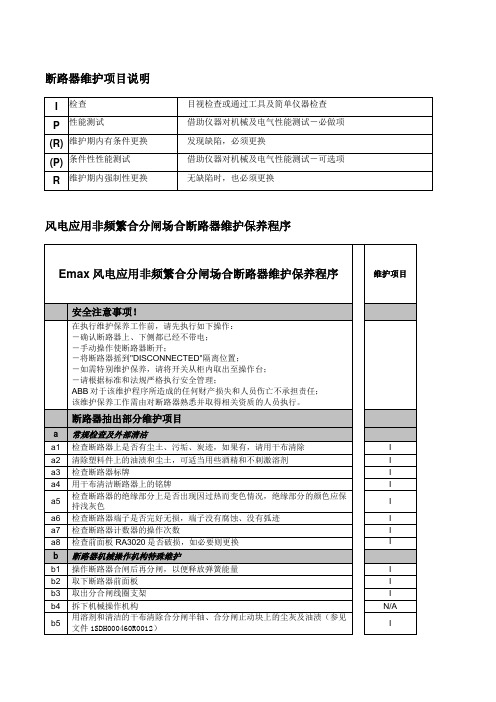 ABB断路器风电维护