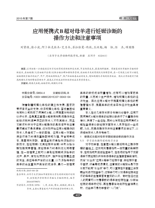 应用便携式b超对母羊进行妊娠诊断的操作方法和注意事项