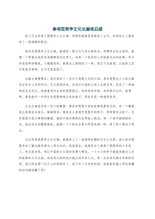 参观琵琶亭文化长廊观后感