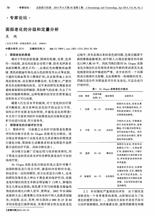 面部老化的分级和定量分析