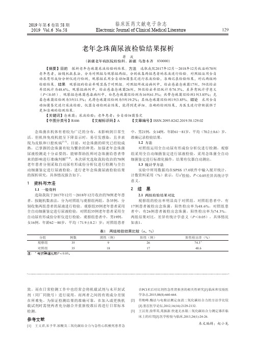 老年念珠菌尿液检验结果探析