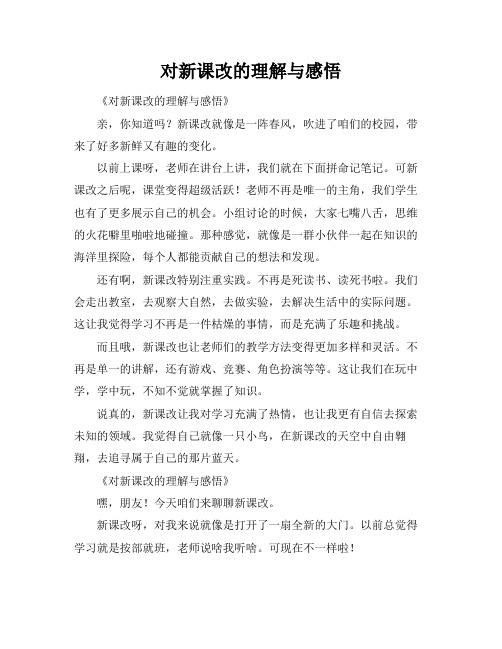 对新课改的理解与感悟