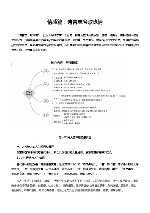 情感篇：诗言志兮歌咏情-备战2020年高考语文诗歌鉴赏黄金学案(1)