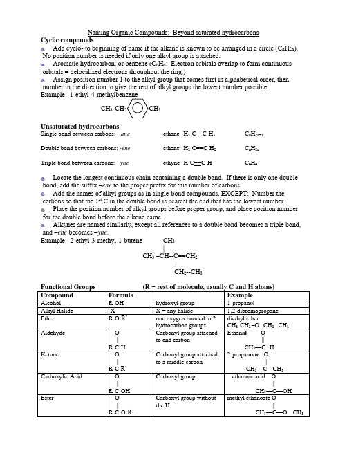 高中化学有机物命名Naming Organic Compounds