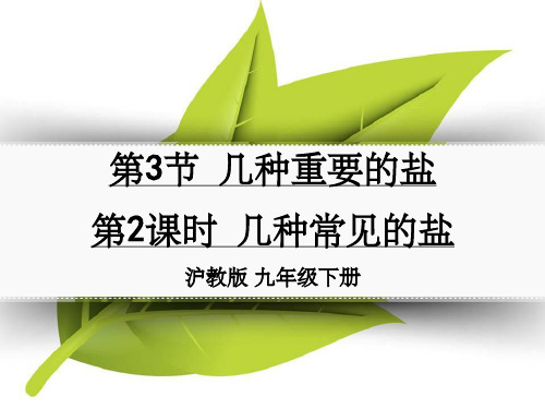 九年级化学下册 第七章 应用广泛的酸、碱、盐 第3节 几种重要的盐 第2课时 几种常见的盐同课异构2