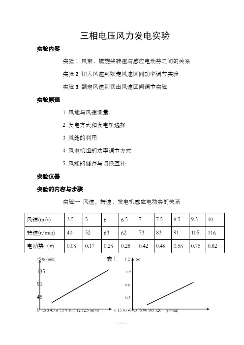 风力发电实验报告