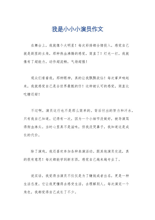 我是小小小演员作文