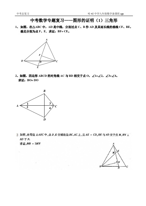 中考总复习图形证明