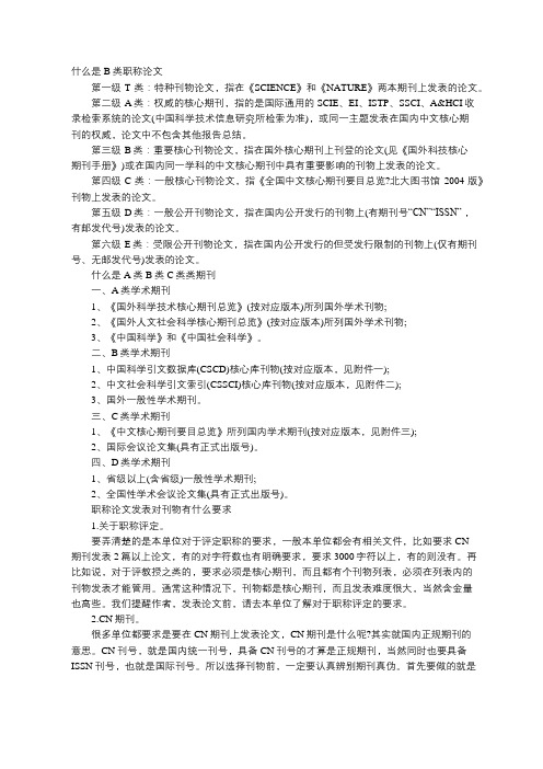 B类职称论文发表注意事项