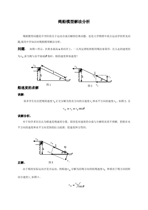 绳船模型解法分析