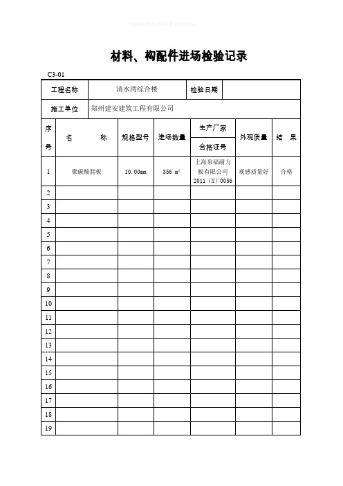 材料进场报验表