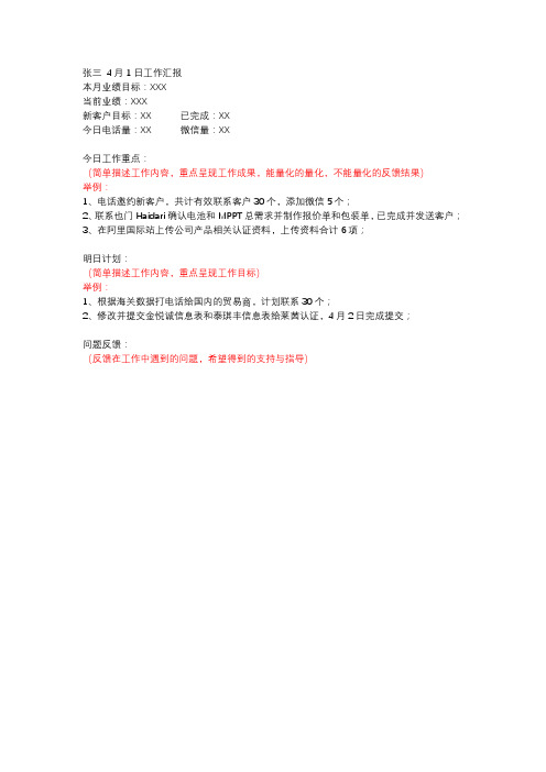 工作日志格式