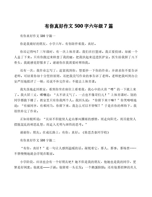 有你真好作文500字六年级7篇