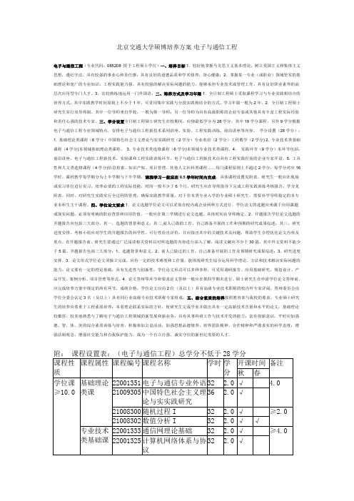 北京交通大学硕博培养方案