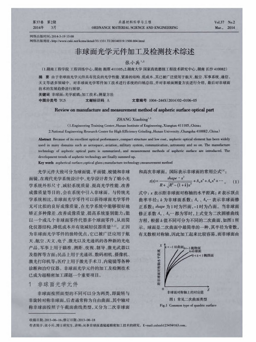 非球面光学元件加工及检测技术综述