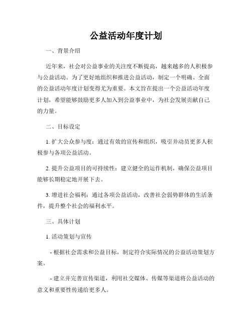 公益活动年度计划