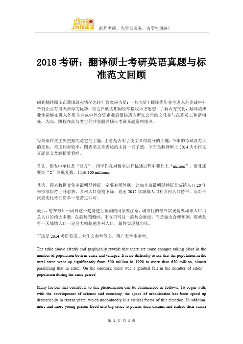 2018考研：翻译硕士考研英语真题与标准范文回顾