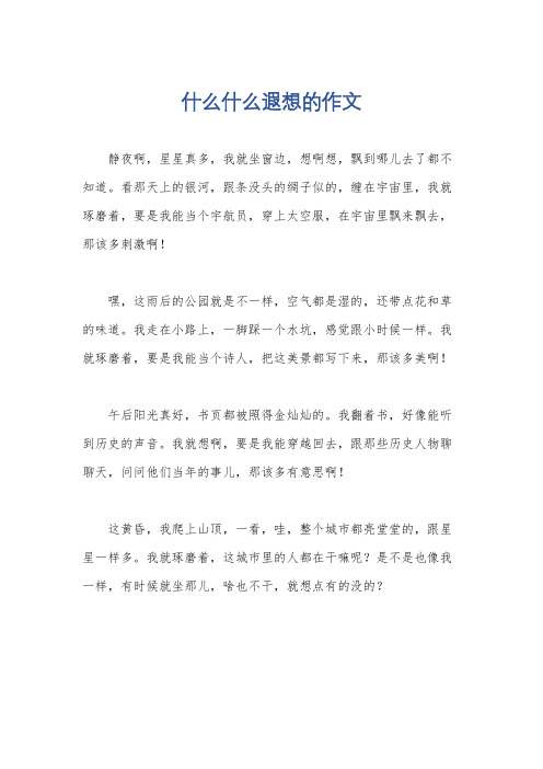 什么什么遐想的作文