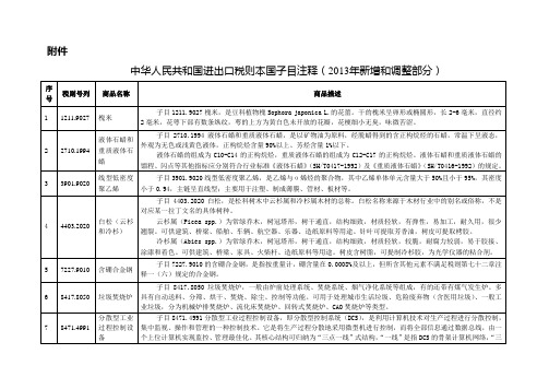 本国子目注释(2013年新增和调整部分)