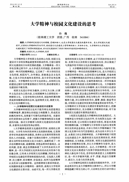 大学精神与校园文化建设的思考