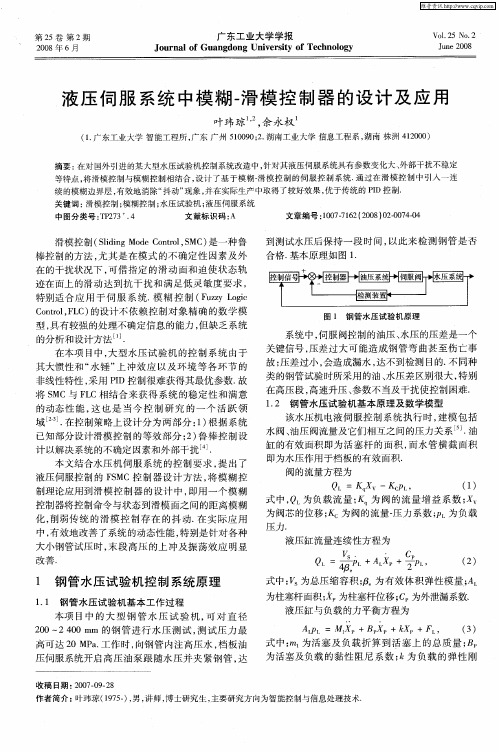 液压伺服系统中模糊-滑模控制器的设计及应用