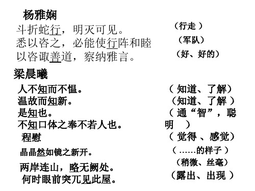 2014中考指定文言文一词多义解析