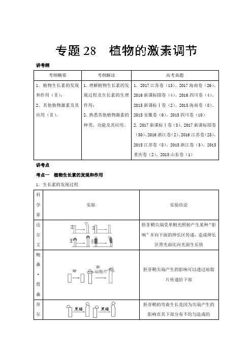 2020届一轮复习人教版       植物的激素调节     教案.doc