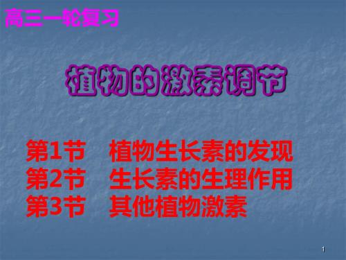 高三生物一轮复习植物的激素调节总结ppt课件