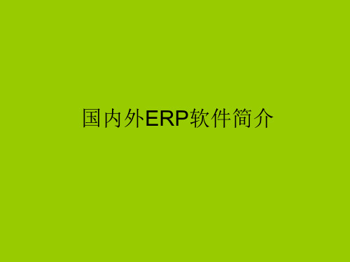 国内外ERP软件相关介绍