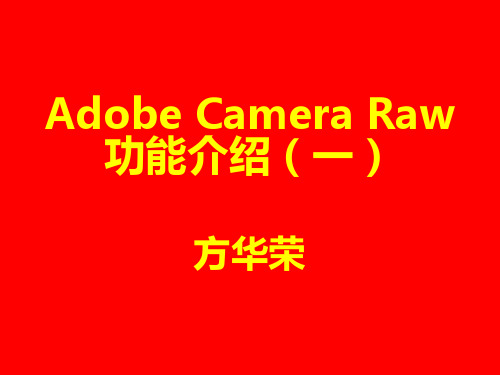 Adobe Camera Raw功能介绍(一)