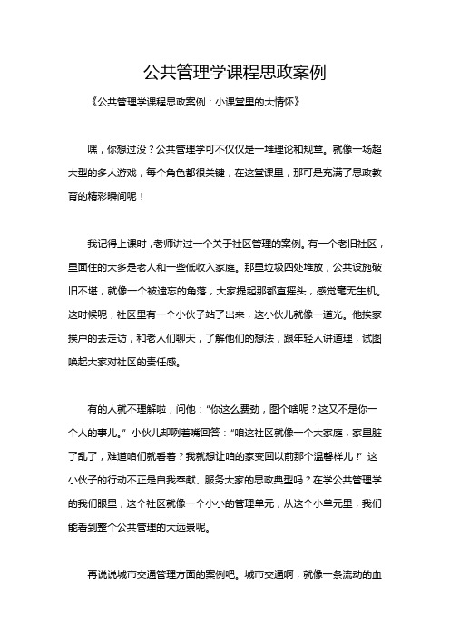 公共管理学课程思政案例