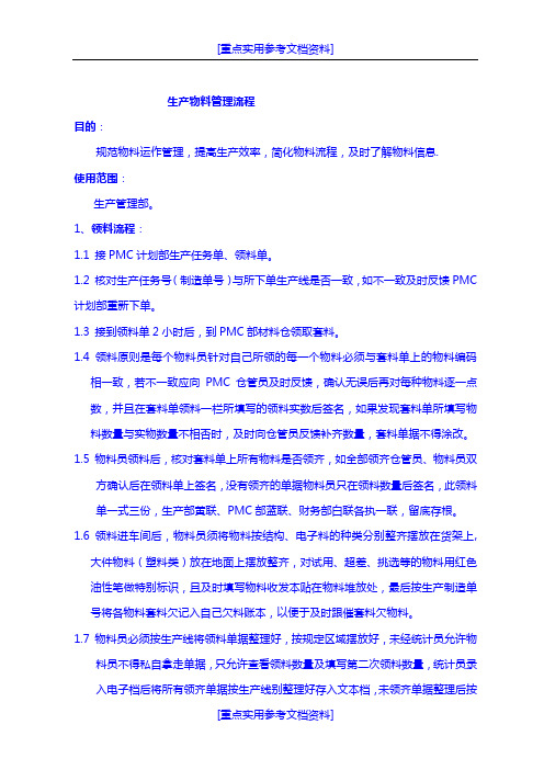 [参考实用]车间物料管理流程