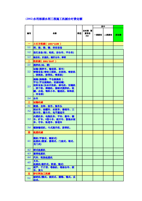 02水利部机械台时费定额