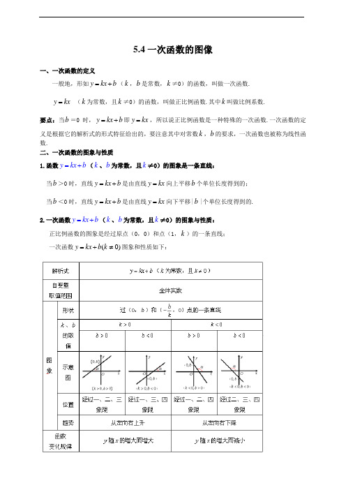 一次函数的图像(解析版)