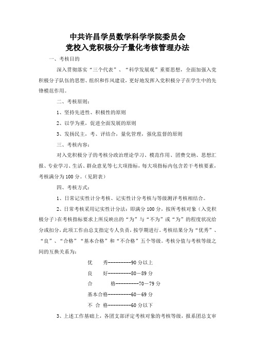 入党积极分子考核