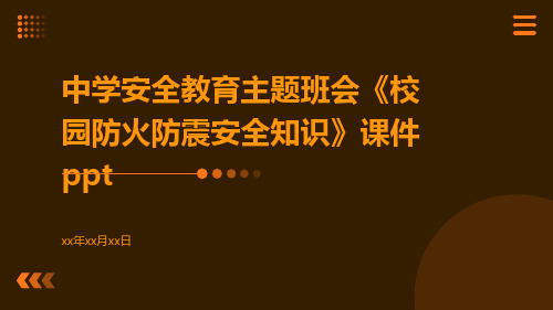 中学安全教育主题班会《校园防火防震安全知识》课件