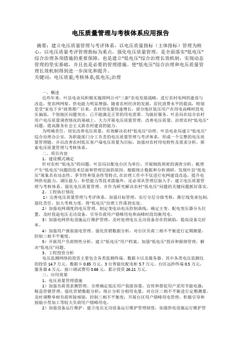 电压质量管理与考核体系应用报告