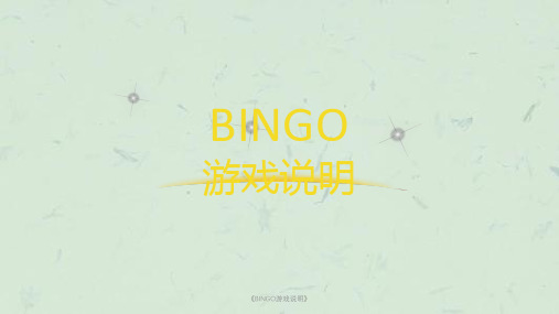 《BINGO游戏说明》课件