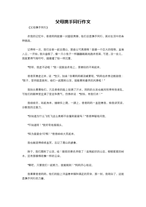 父母携手同行作文