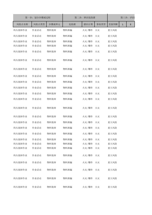 16.码头装卸作业风险辨识表