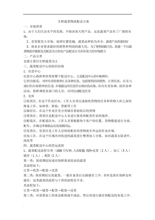 生鲜蔬菜物流配送方案 (2)