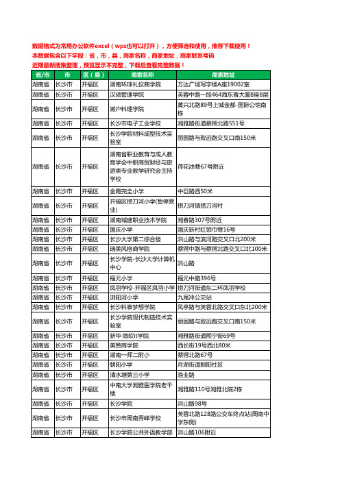 2020新版湖南省长沙市开福区学校工商企业公司商家名录名单黄页联系电话号码地址大全175家